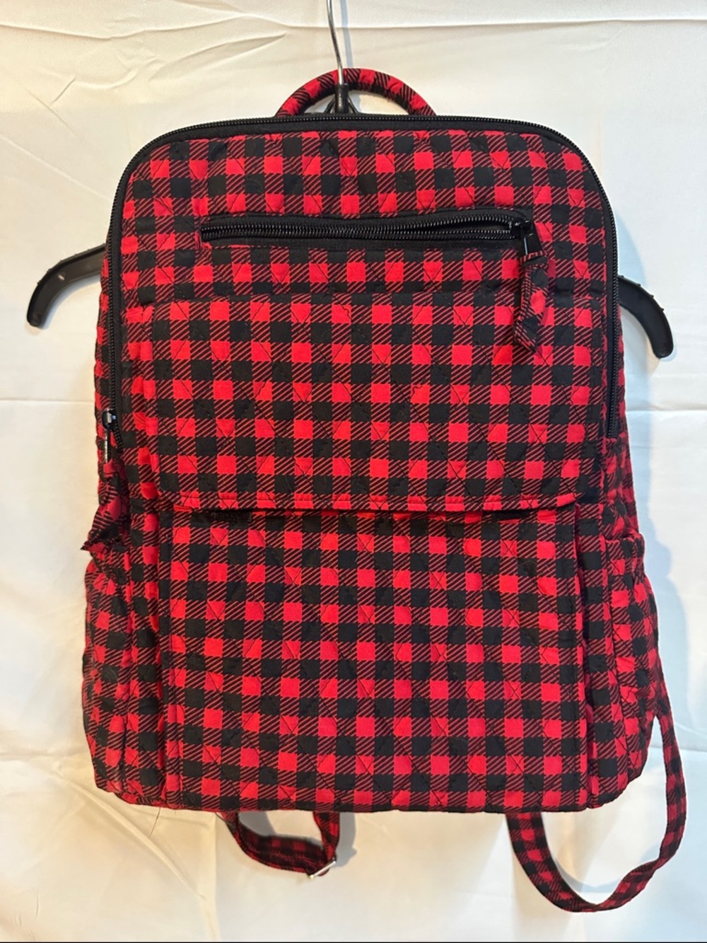 Red and Black Plaid Backpack